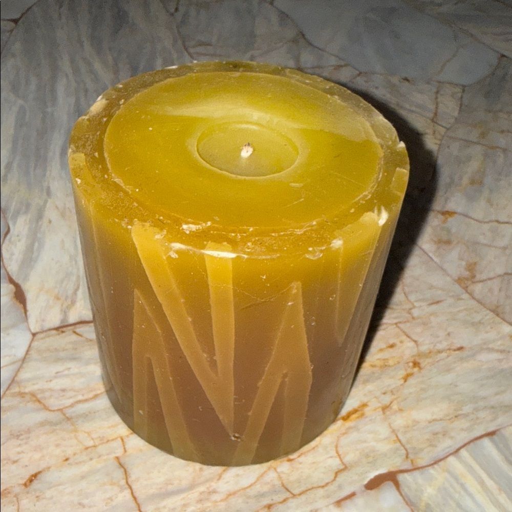 Pier 1 Golden Brown Bamboo Candle‎